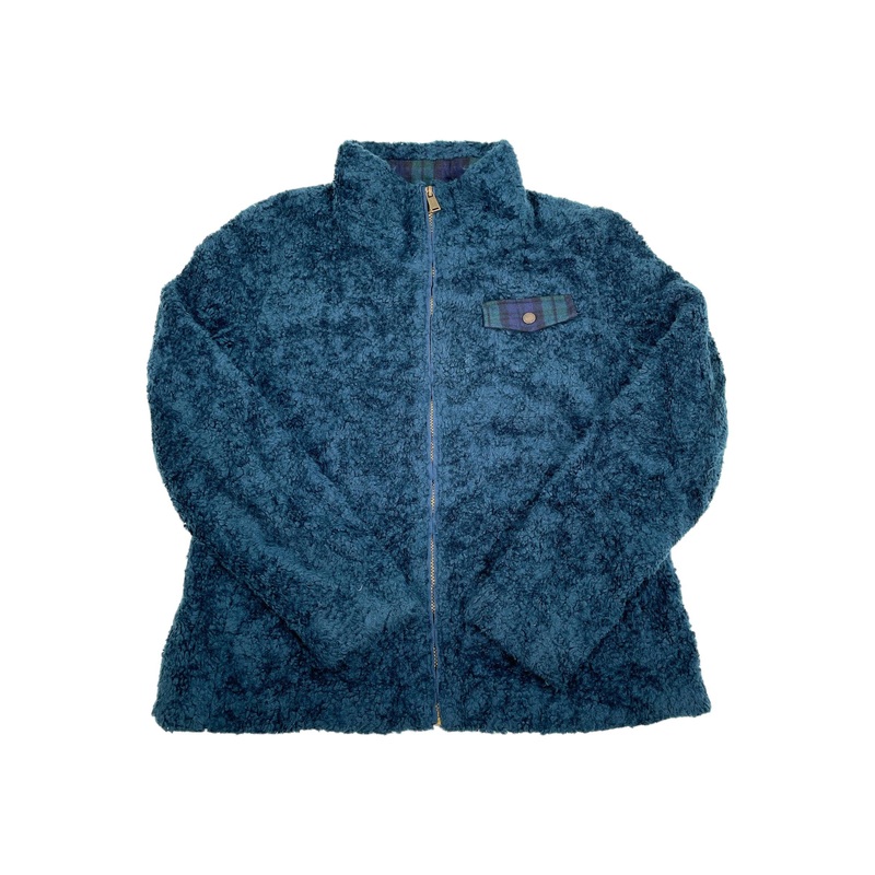 Womens Flannel Lined Teddy Bear Fleece Jacket