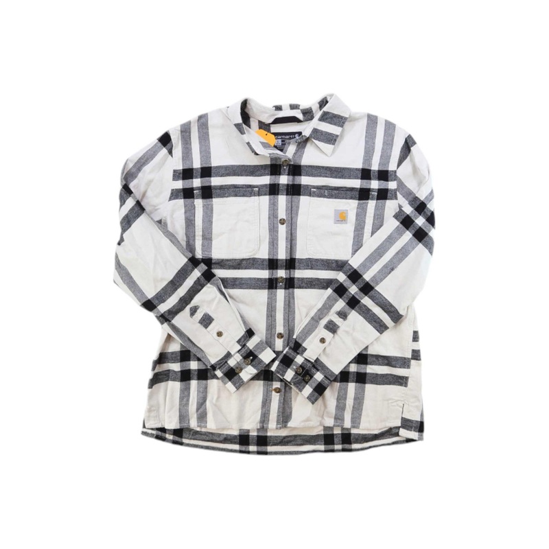 Carhartt Womens Rugged Flex Loose Fit Midweight Flannel LS Plaid Shirt