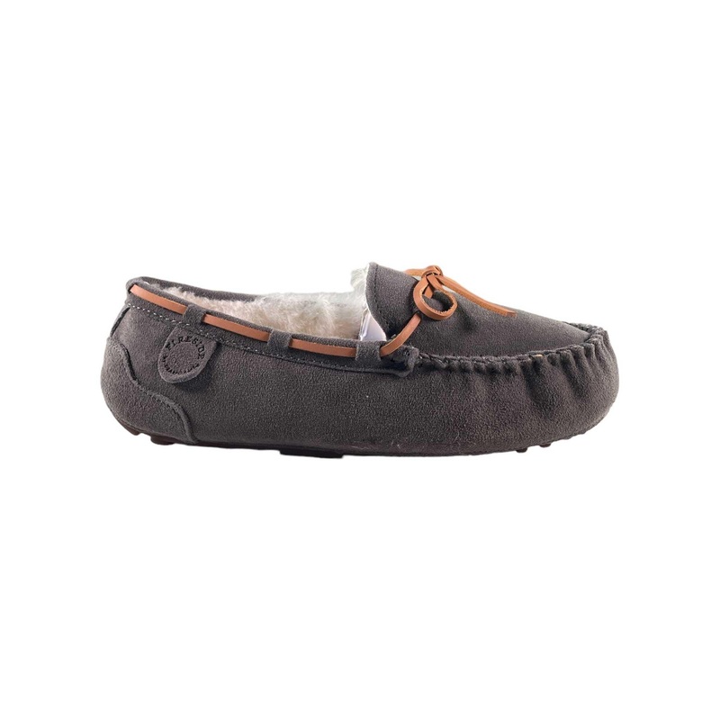 Fireside By Dearfoams Women's Victoria Genuine Shearling Lace Moccasin Slipper