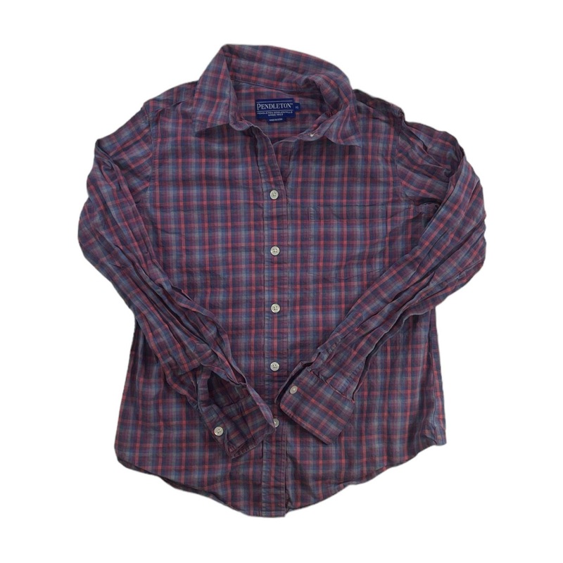 Womens Plaid Button Up Long Sleeve Shirt