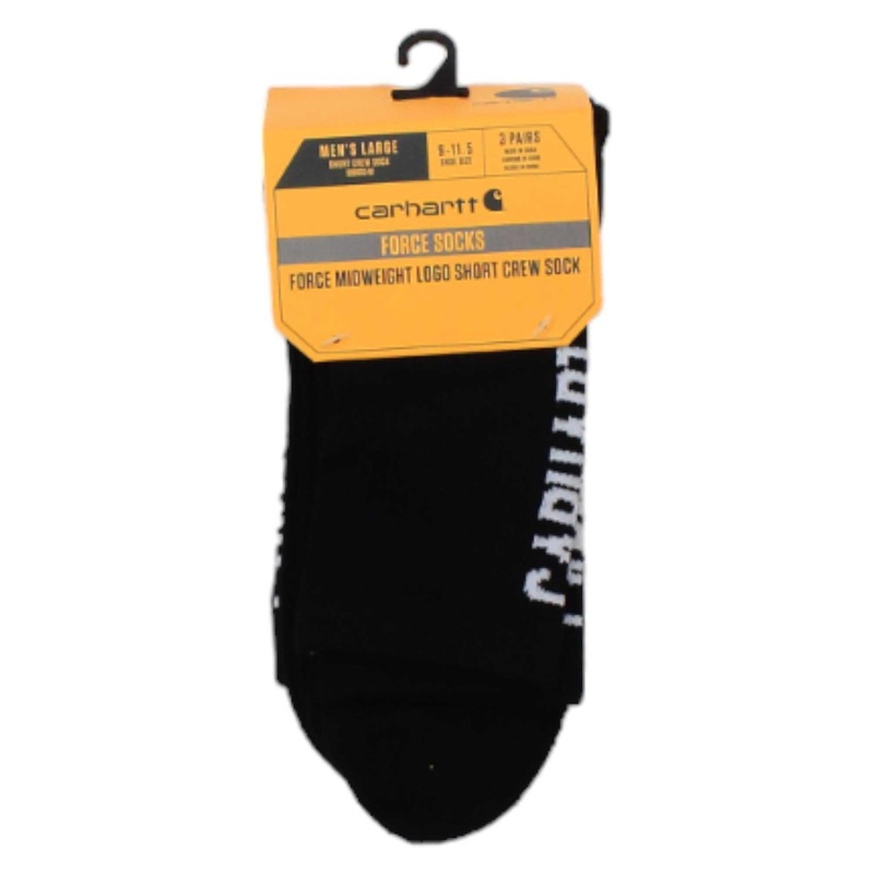 Carhartt Men's Force Midweight Logo Short Crew Sock 3 Pack