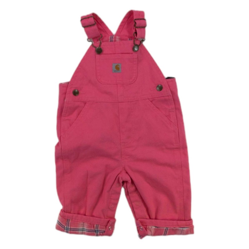 Carhartt Infant Girls Loose Fit Canvas Flannel Lined Bib Overall