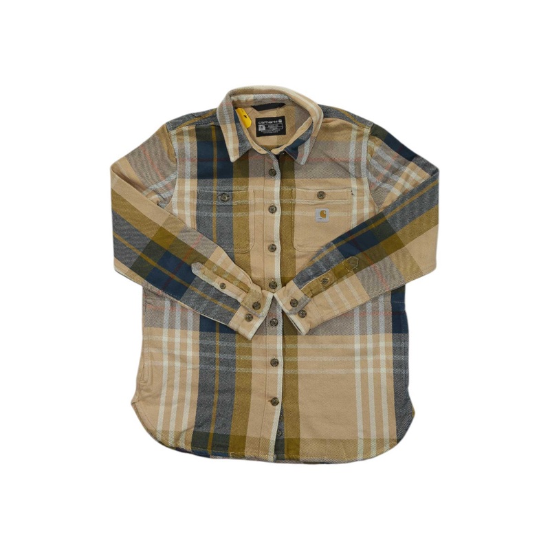 Carhartt Womens Loose Fit Heavyweight Twill LS Plaid Shirt