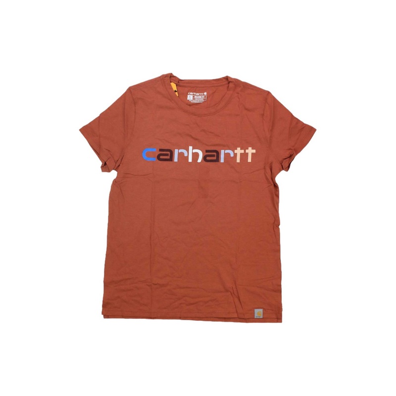 Carhartt Womens Relaxed Fit Lightweight Multi Color Logo Graphic SS T-Shirt