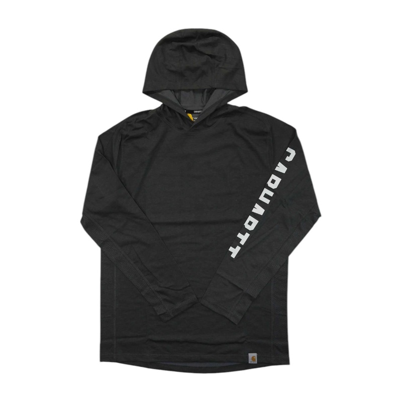 Carhartt Mens Force Relaxed Fit Midweight LS Logo Graphic Hooded T-Shirt