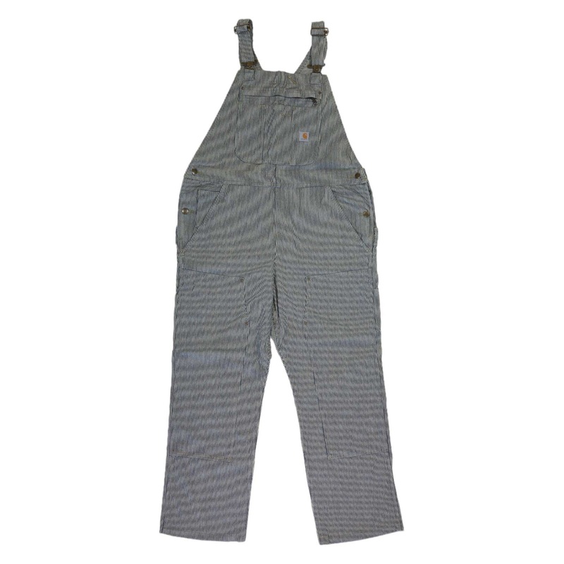 Carhartt Womens Rugged Flex Relaxed Fit Denim Railroad Stripe Bib Overall
