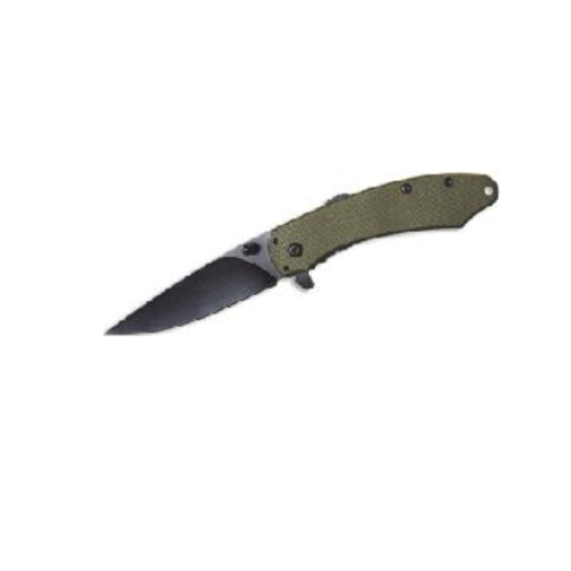 ABKT EMBER SPRING ASSISTED FOLDING KNIFE 3.5" CLOSED,2-3/4"BLADE,GREEN G10 HANDLE