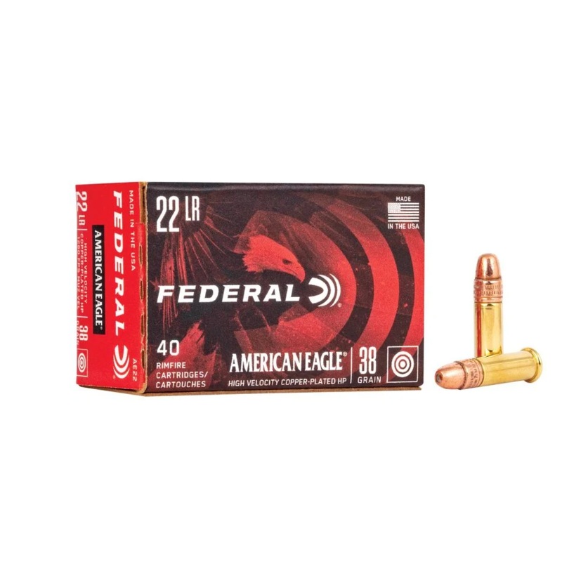 FEDERAL AMERICAN EAGLE 22 LR 38GR HP COPPER PLATED (40)