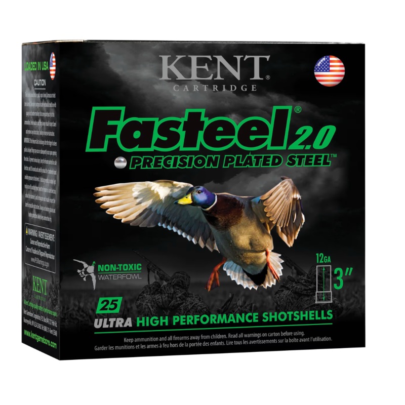 KENT FASTEEL 2.0 20GA 3",7/8 OZ #4 PRECISION PLATED STEEL (1550FPS) (25)
