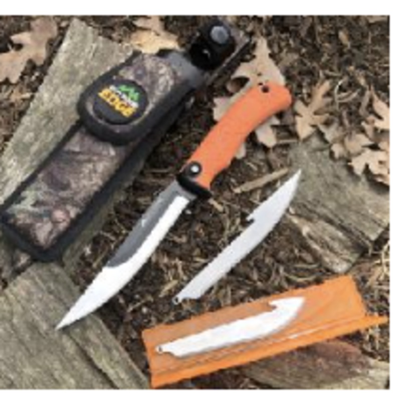 OUTDOOR EDGE RAZORMAX FIXED BLADE ORANGE (3)DROP-POINT & (3)BONING/FILLET BLADES