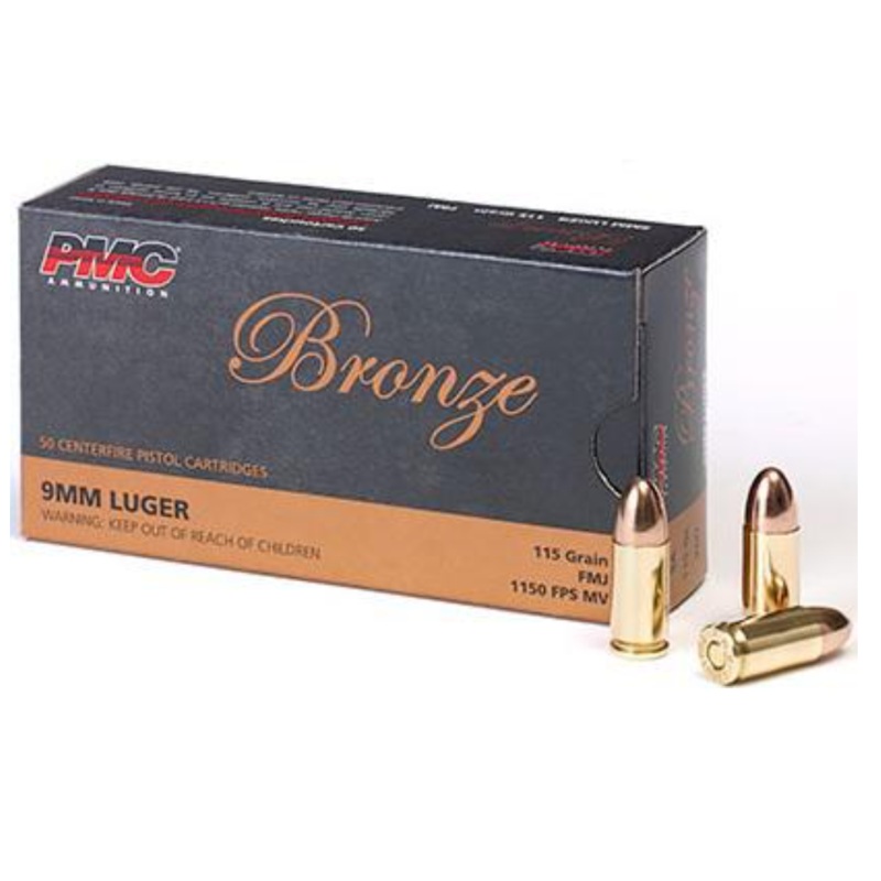PMC BRONZE AMMO 9MM LUGER 115GR FMJ (50)