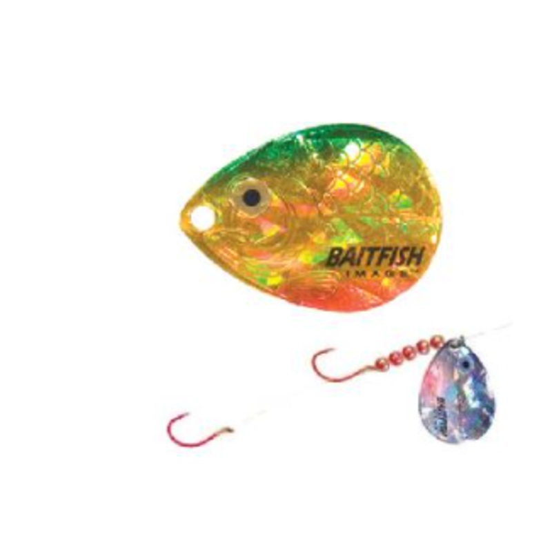 NORTHLAND BAITFISH-IMAGE HARNESS #4 BLADE GOLD PERCH GREEN/GOLD/ORANGE