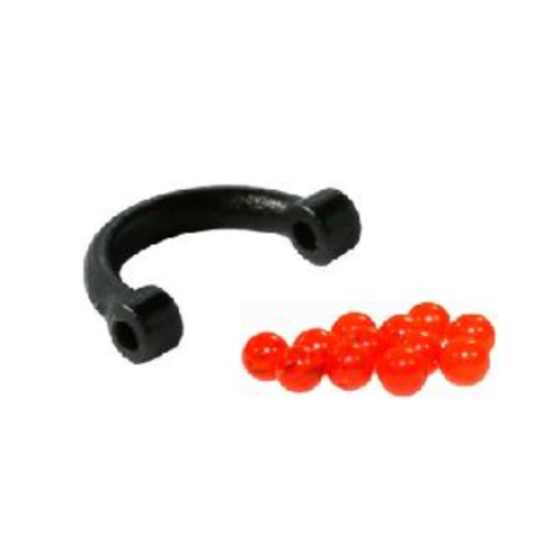 SIMON PLASTIC EZ SPIN CLEVIS #1(6),BLACK W/FLAME BEADS