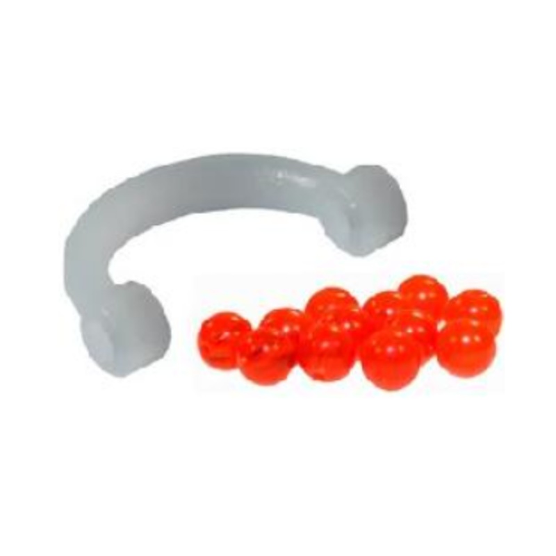 SIMON PLASTIC EZ SPIN CLEVIS #1(6),WHITE W/FLAME BEADS