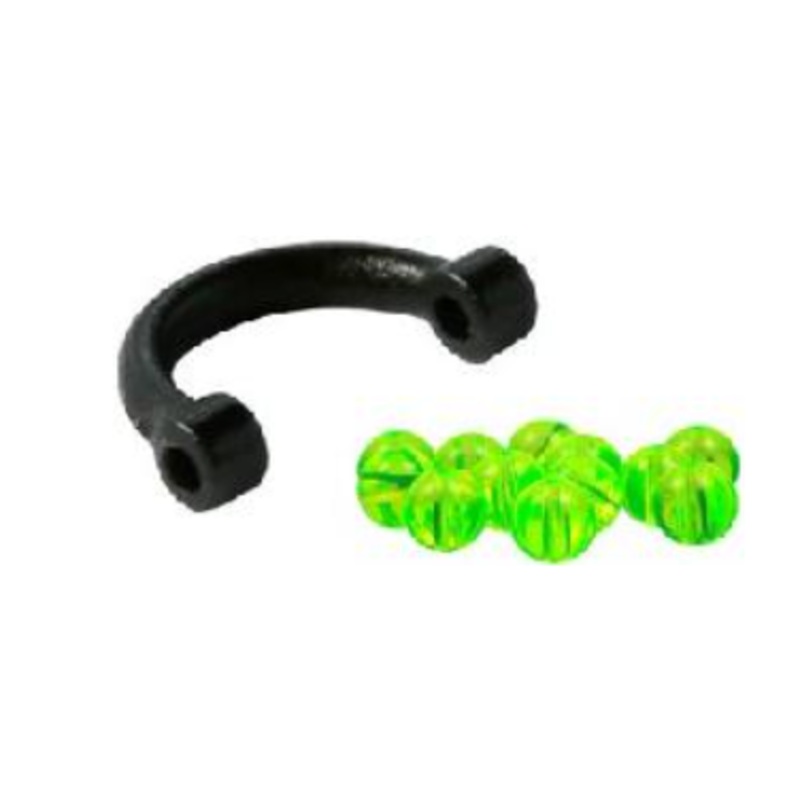 SIMON PLASTIC EZ SPIN CLEVIS #2(6),BLACK W/CHARTREUSE BEADS