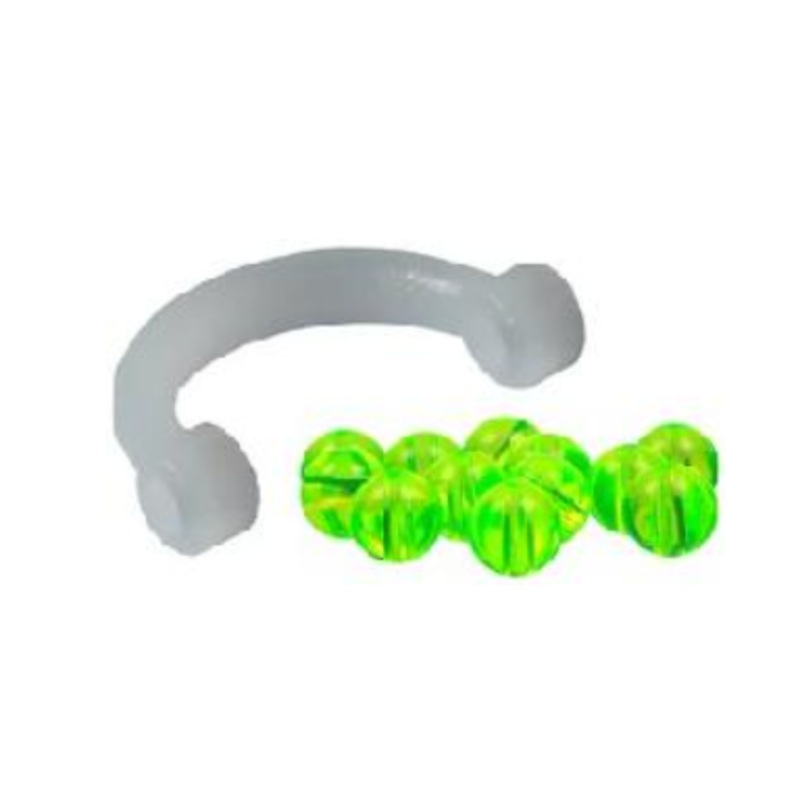 SIMON PLASTIC EZ SPIN CLEVIS #2(6),WHITE W/CHARTREUSE BEADS