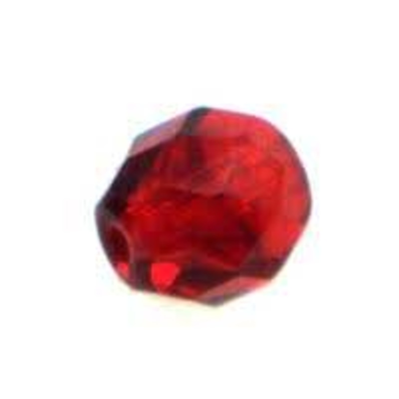 Top Brass Glass Beads 10mm 10ct Red