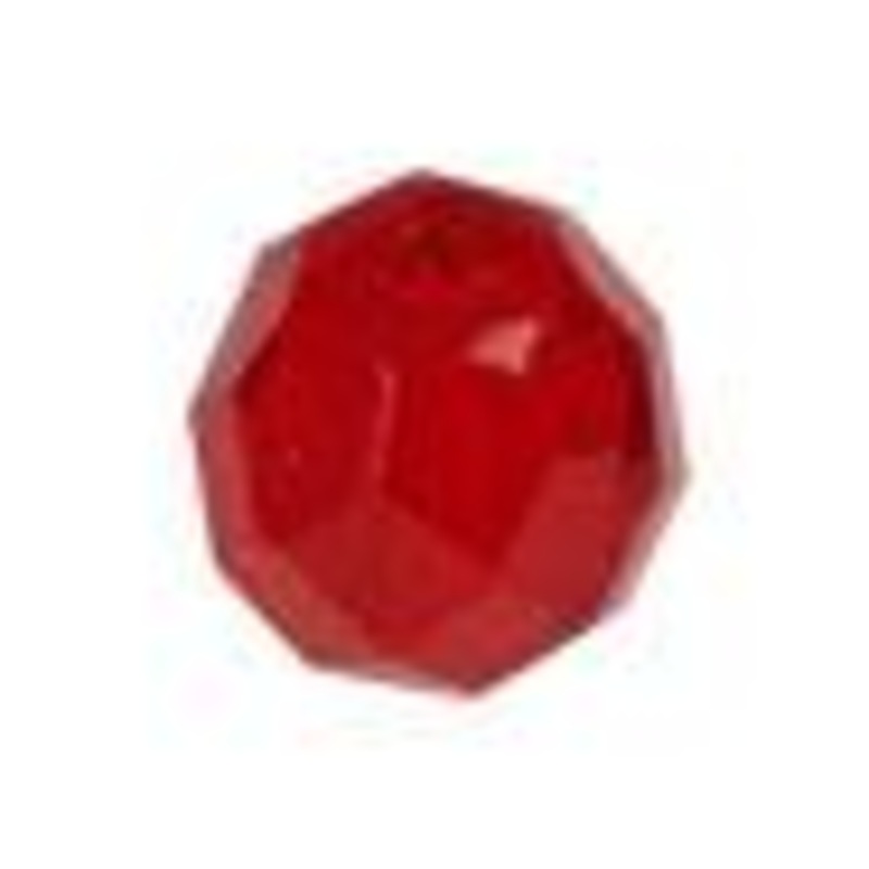 Top Brass Glass Beads 8mm 20ct Red