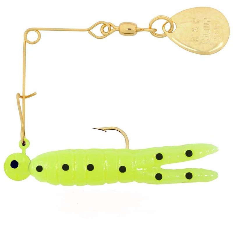 H&H Cajun Grub Spin 1-8 Gold-Ch.Bk.Dots