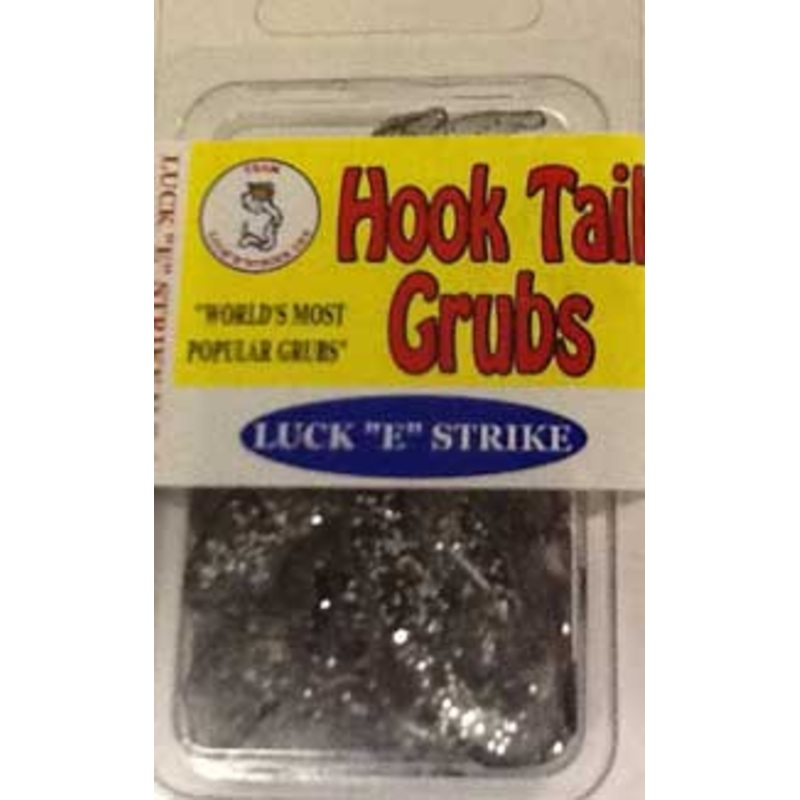 Luckie Strike Curl Tail Grub 3" 10ct Smoke Glitter