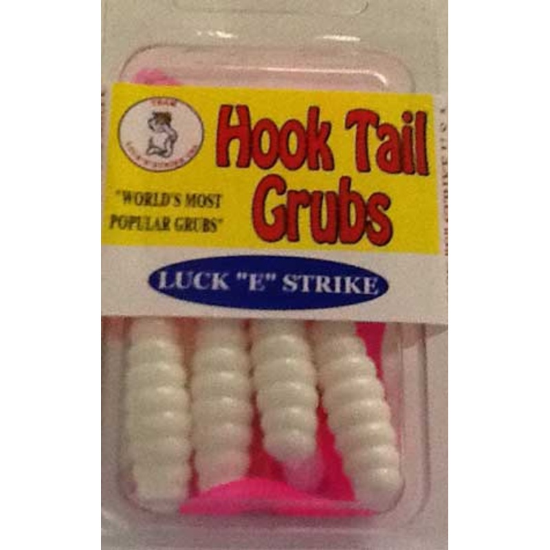 Luckie Strike Curl Tail Grub 3" 10ct White-Fire