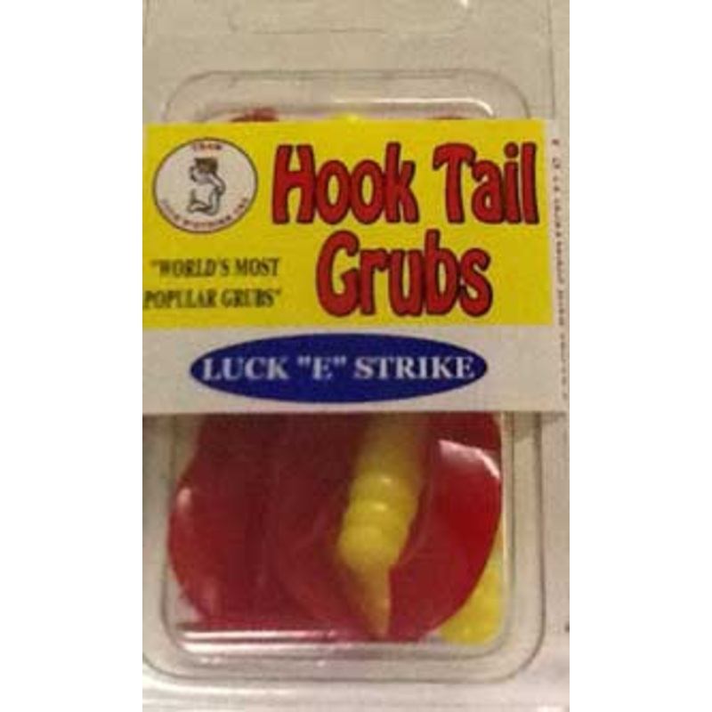 Luckie Strike Curl Tail Grub 3" 10ct Yellow-Red
