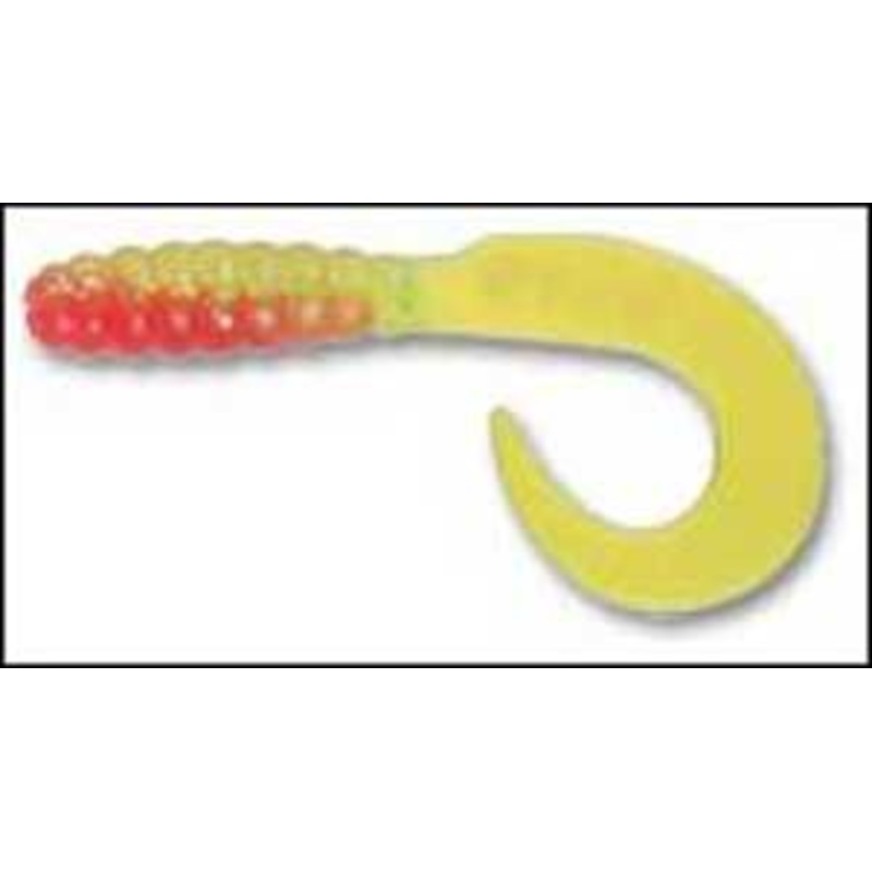 Luckie Strike TriColor Grub 3"10ct Red Chart Glitter Yellow