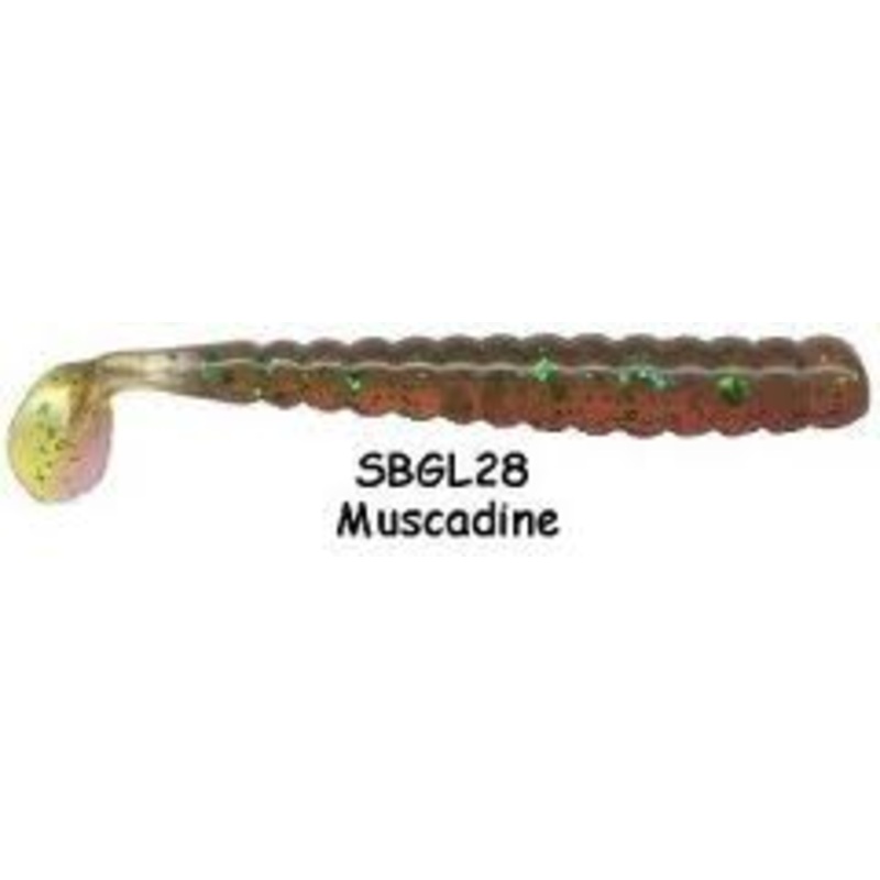 Slider Bass Grub 3" 15ct Muscadine